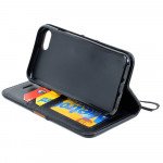 Wholesale iPhone 7 Magnetic Flip Leather Wallet Case (Black)